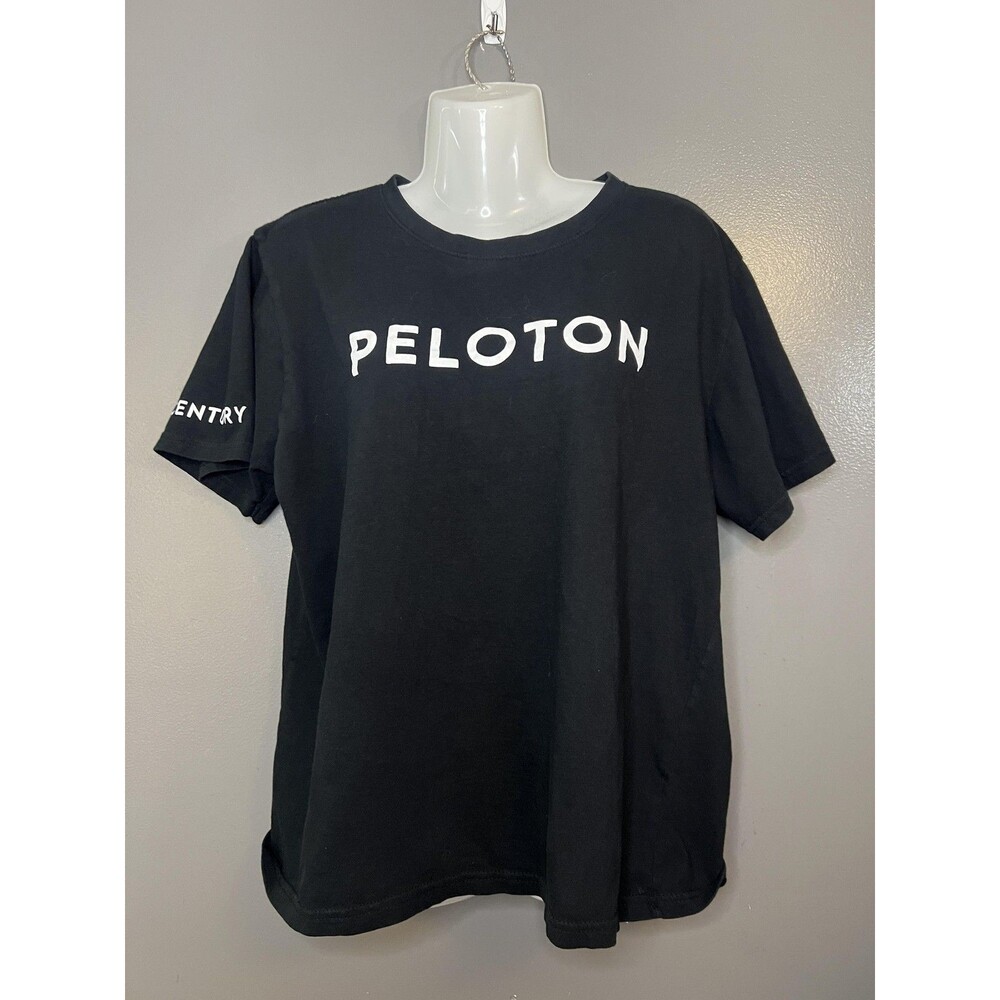 Peloton Century Shirt Mens Large Black 100% Cotton Graphic Tee Logo Workout